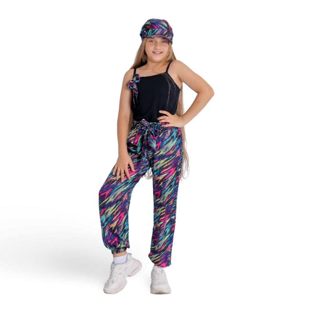 Armani Satin Pants, Cotton Top, and Cap Set